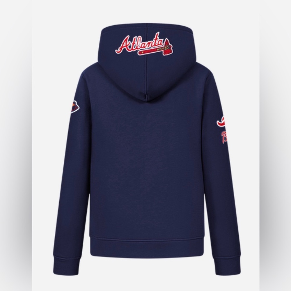 Pro Standard Atlanta Braves Navy Full-Zip Hoodie - Picture 2 of 11